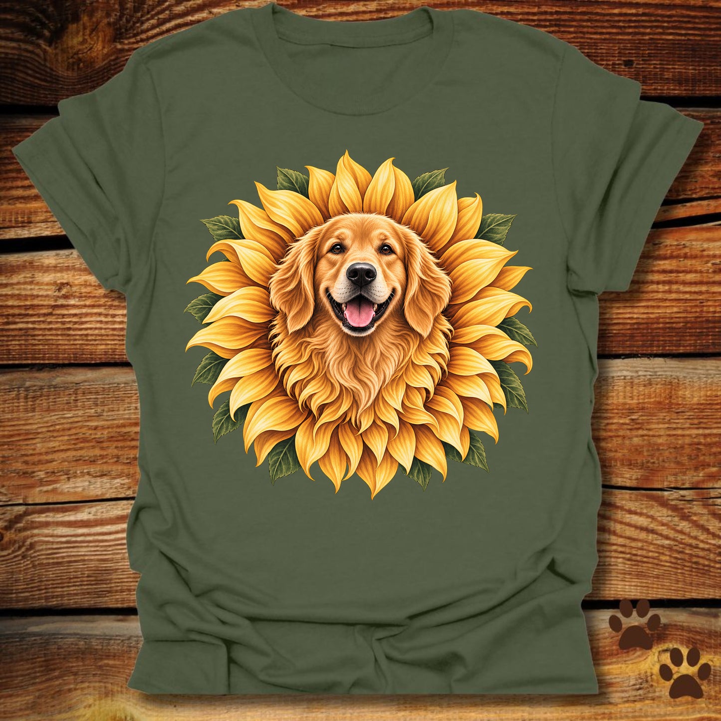 Golden Retriever Sunflower T-Shirt