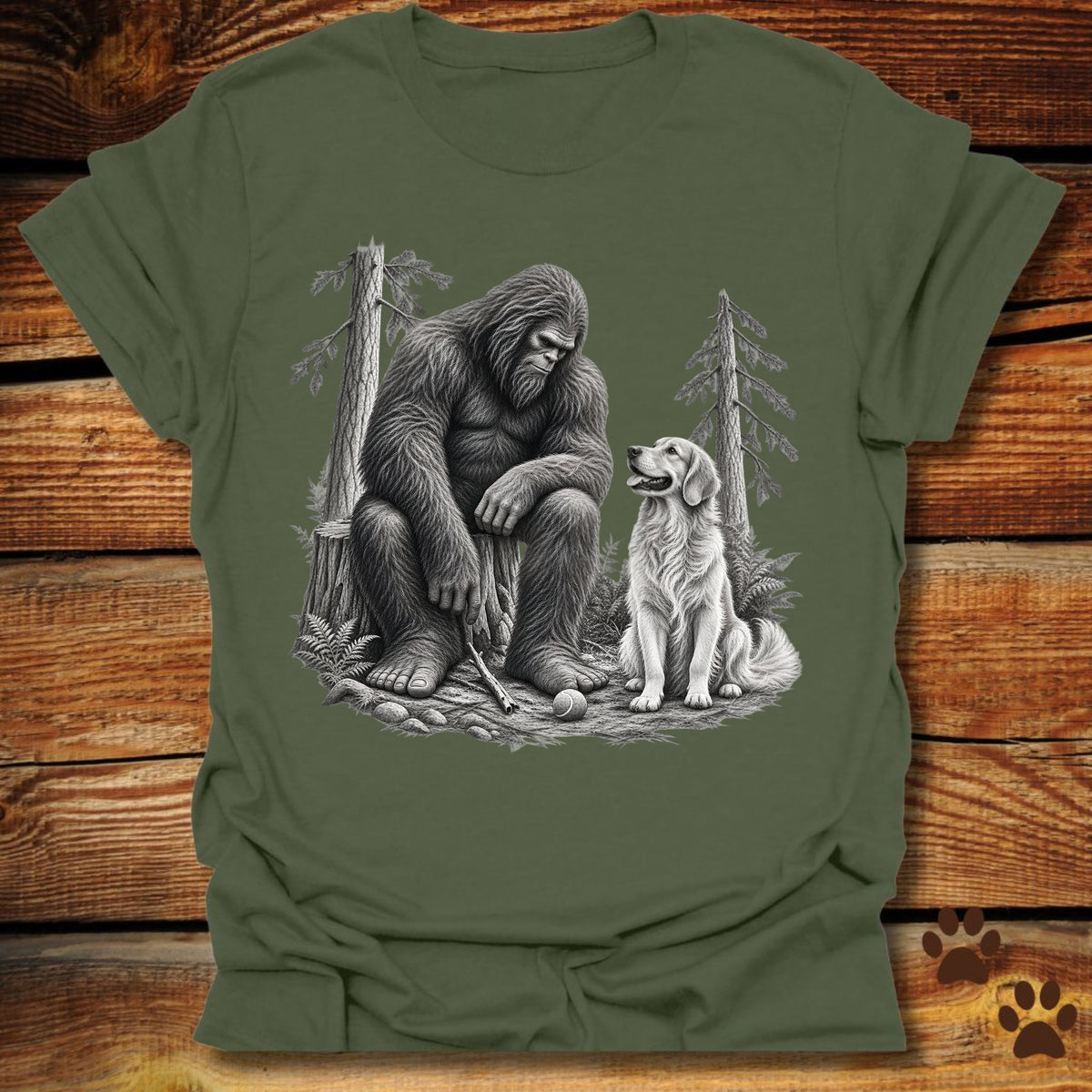 Weary Bigfoot Loyal Golden Retriever T-Shirt