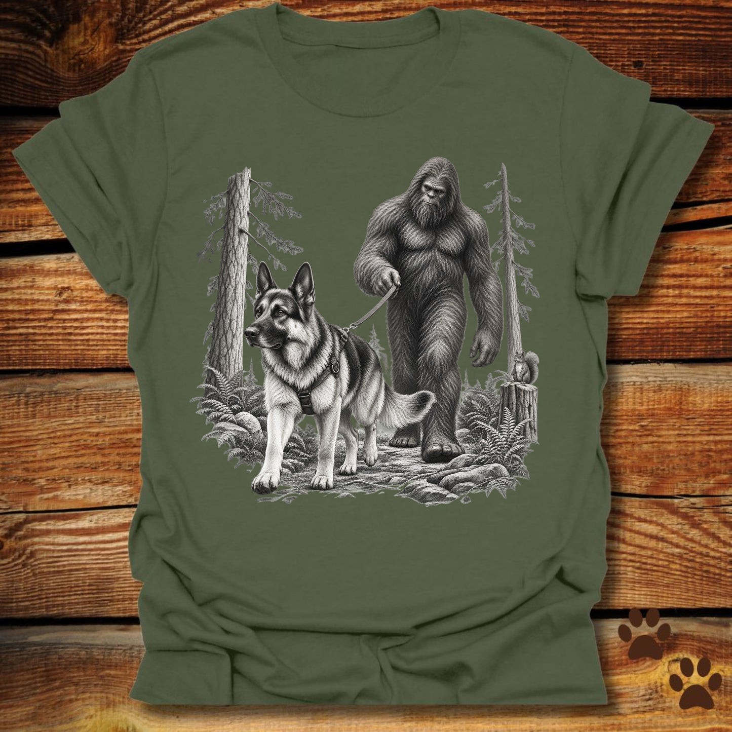 Bigfoot German Shepherd Trailblazers T-Shirt