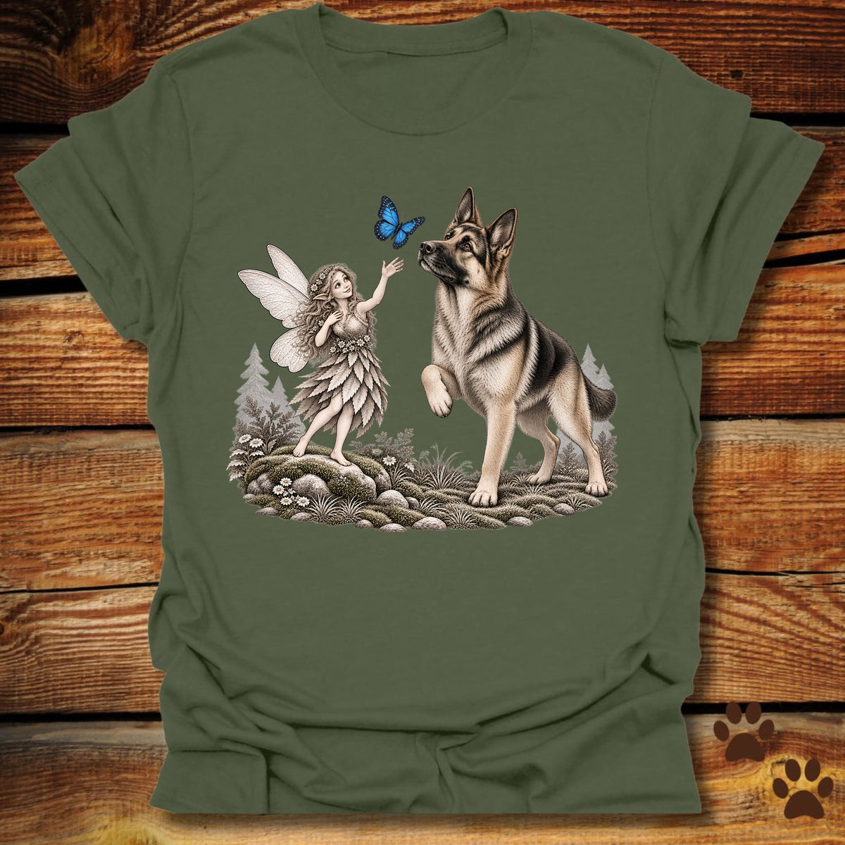 German Shepherd Whimsical Fairy T-Shirt