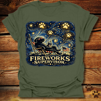 Starry Night Fireworks Supervisor T-Shirt