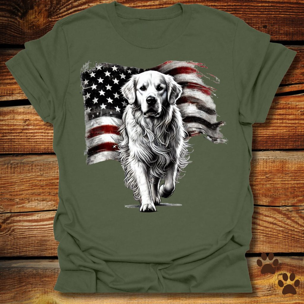 Golden Retriever American Flag Shirt