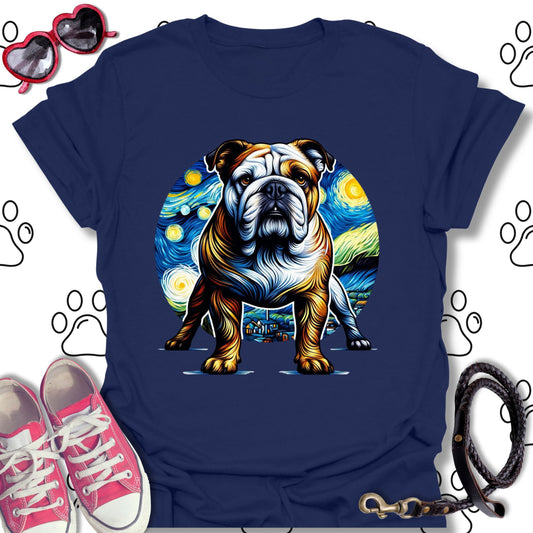 Bulldog Starry Night Van Gogh Shirt