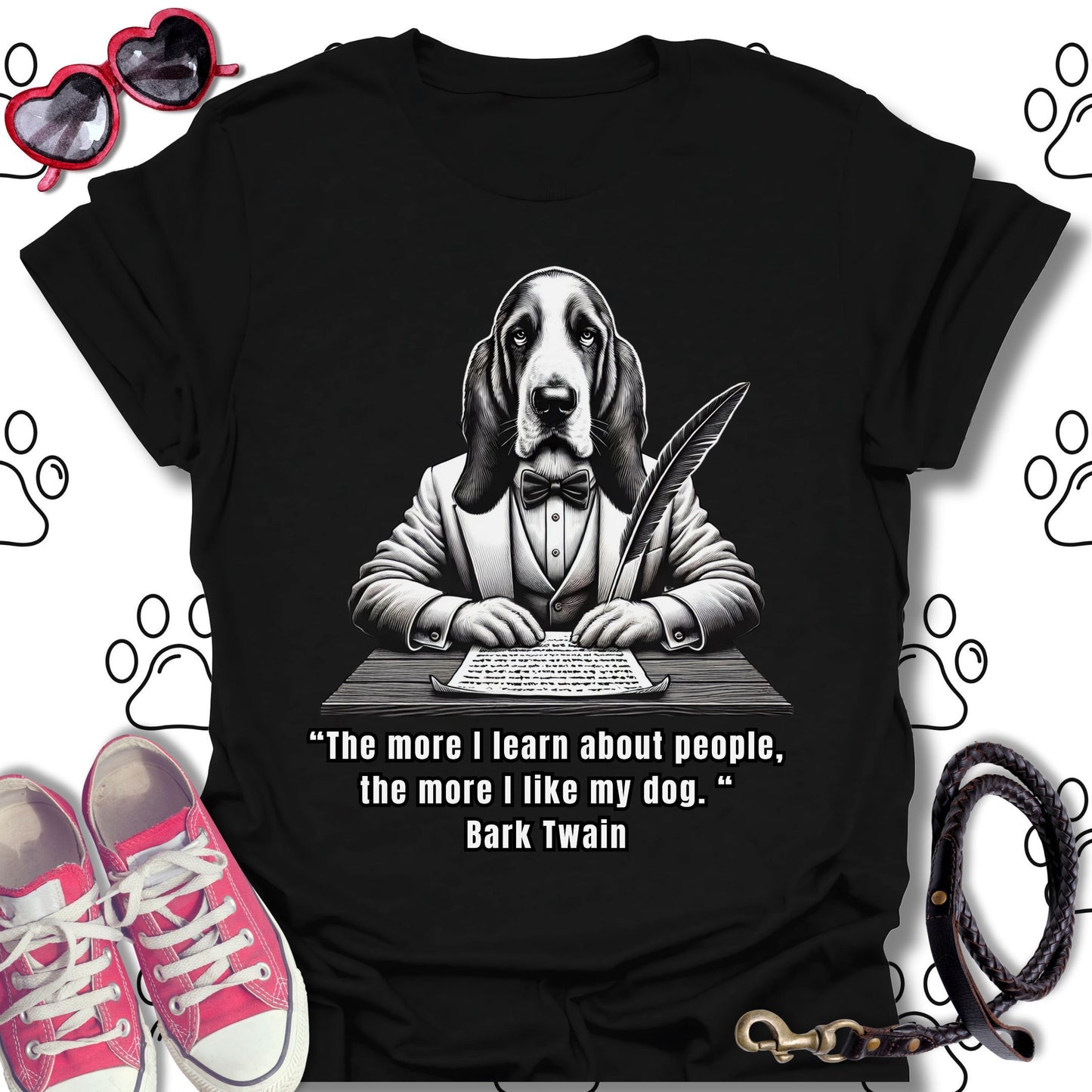Bark Twain Dog Quote T-Shirt