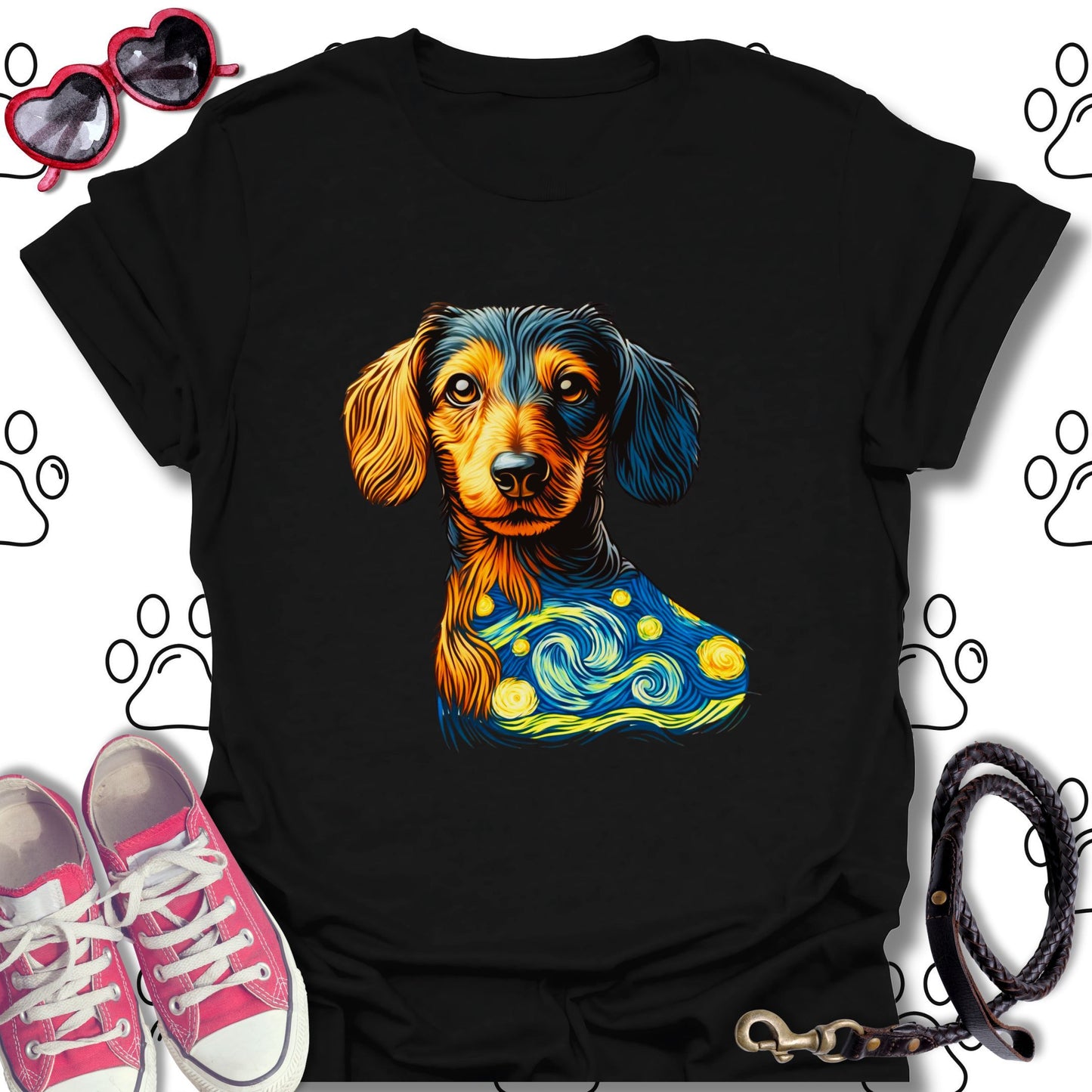 Dachshund Starry Night T-Shirt