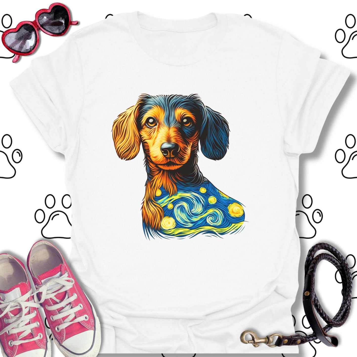 Dachshund Starry Night T-Shirt