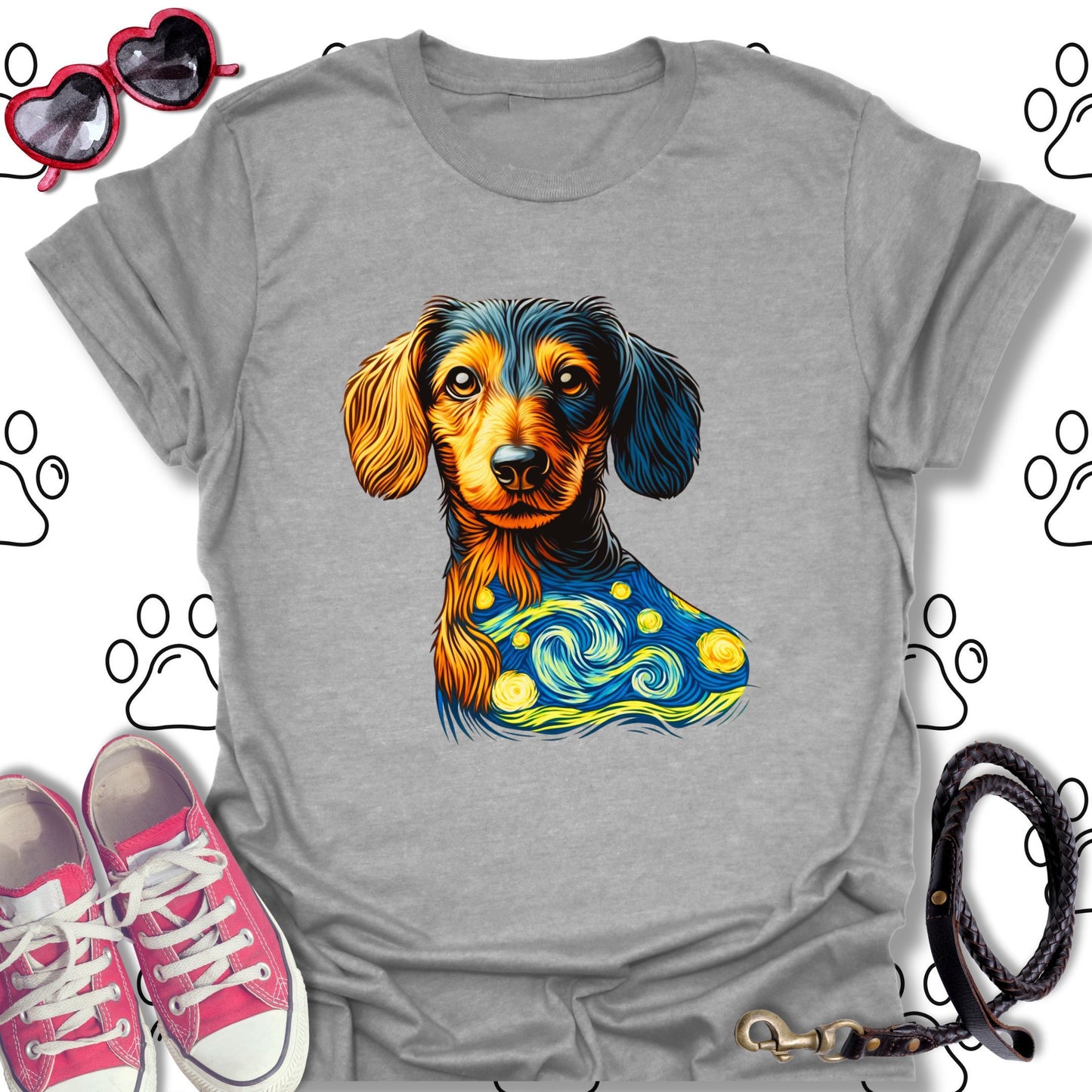 Dachshund Starry Night T-Shirt