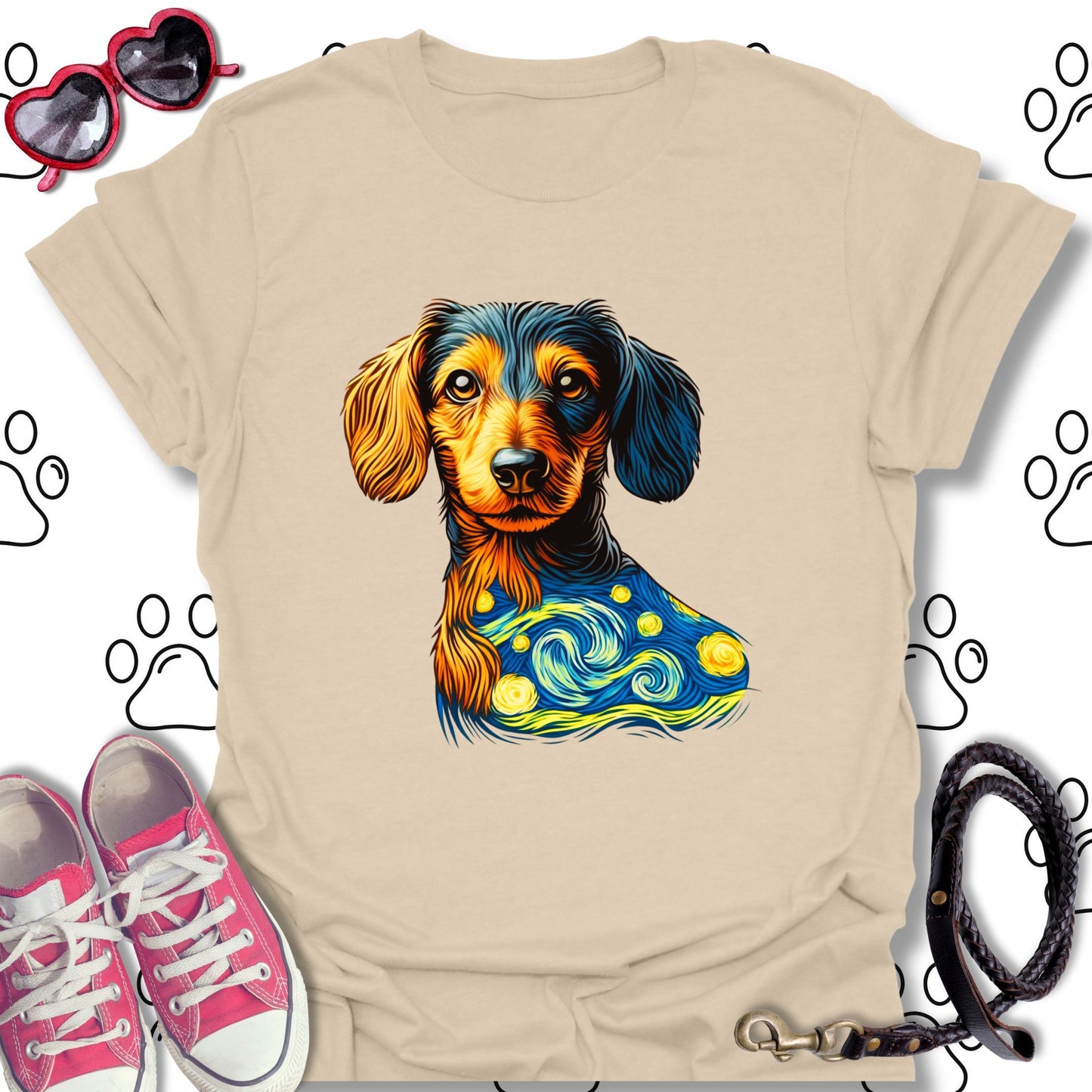 Dachshund Starry Night T-Shirt