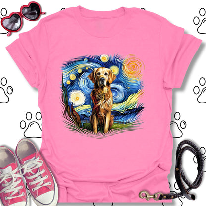 Golden Retriever Starry Night Art T-Shirt