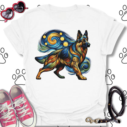 German Shepherd Starry Night T-Shirt
