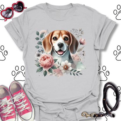 Beagle Floral Watercolor T-Shirt