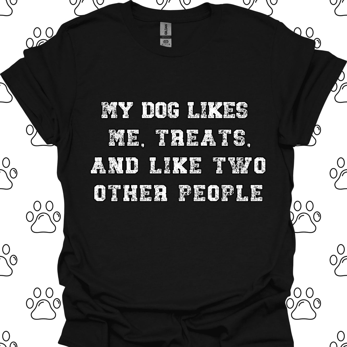 My Dog Likes Me, Treats, and Two Other People T-Shirt