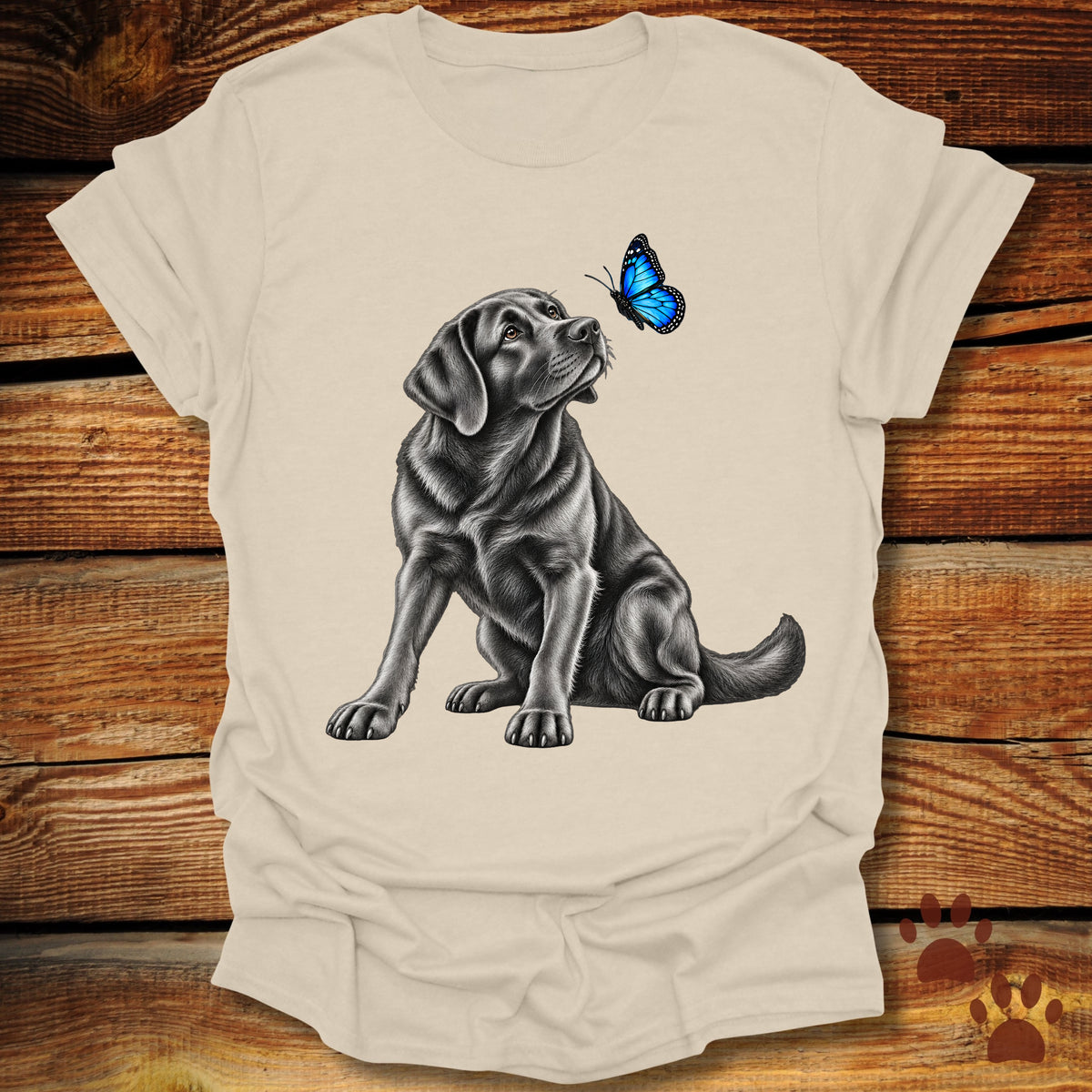 Black Labrador Retriever Butterfly T-Shirt