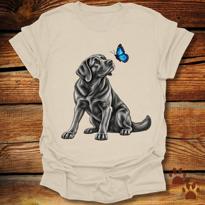 Black Labrador Retriever Butterfly T-Shirt