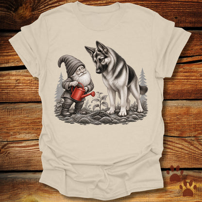 Garden Gnome and German Shepherd T-Shirt