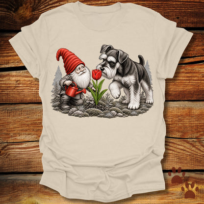 Garden Gnome and Schnauzer T-Shirt