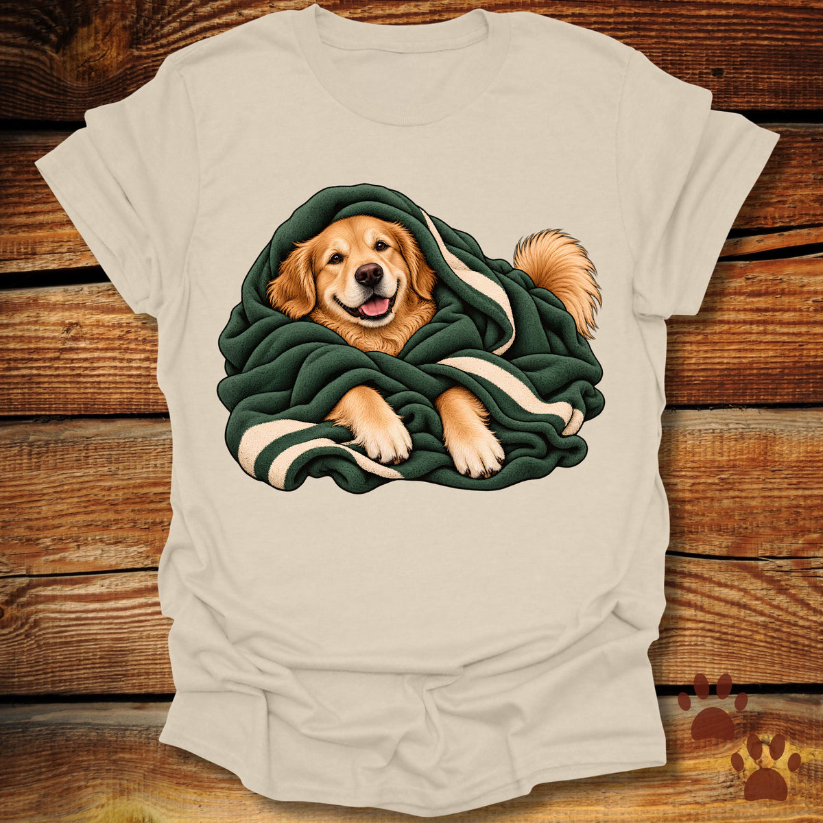 Golden Retriever Blanket Burrito T-Shirt
