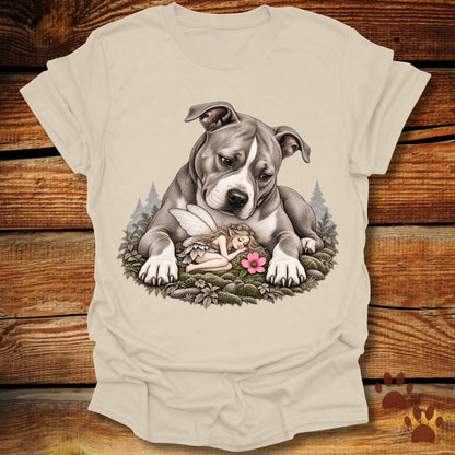 Pit Bull Whimsical Sleeping Fairy T-Shirt