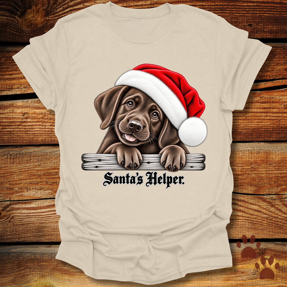 Santa’s Helper Chocolate Labrador T-Shirt