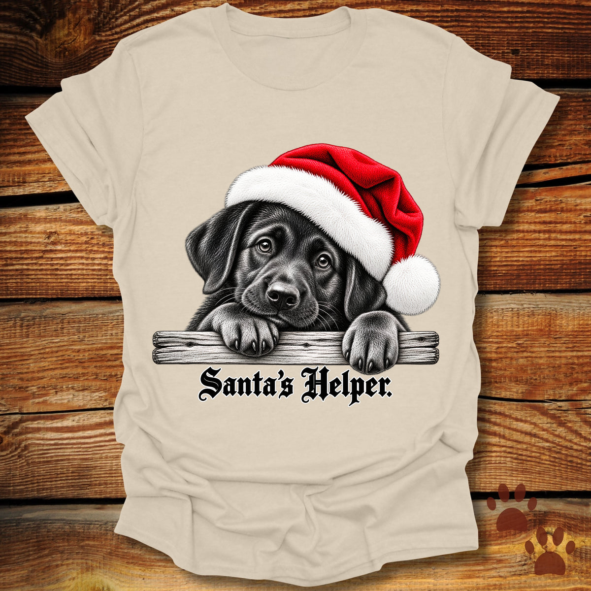 Santa’s Helper Black Labrador T-Shirt