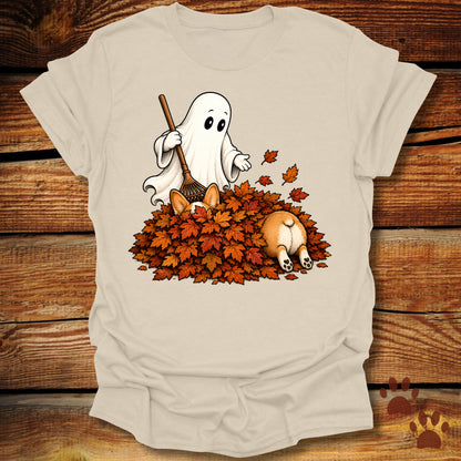 Corgi Leaf Pile T-Shirt