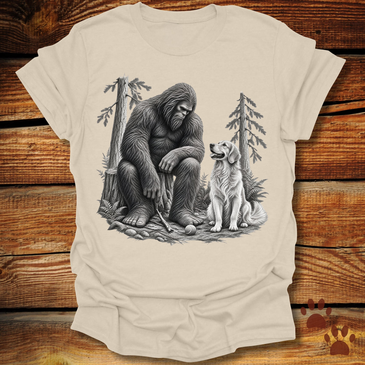 Weary Bigfoot Loyal Golden Retriever T-Shirt