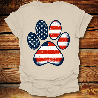 Patriotic Dog Paw T-Shirt