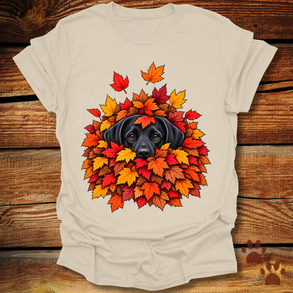 Labrador Retriever Leaf Pile T-Shirt - Front & Back Print
