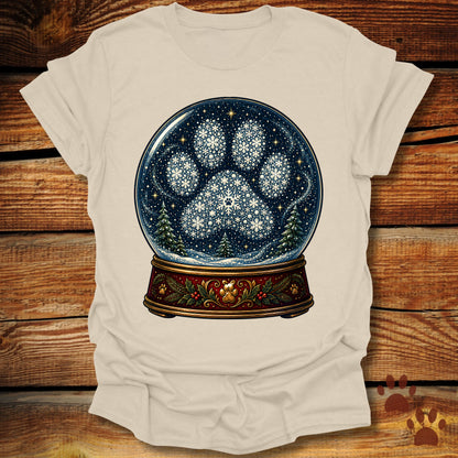 Dog Paw Snow Globe T-Shirt