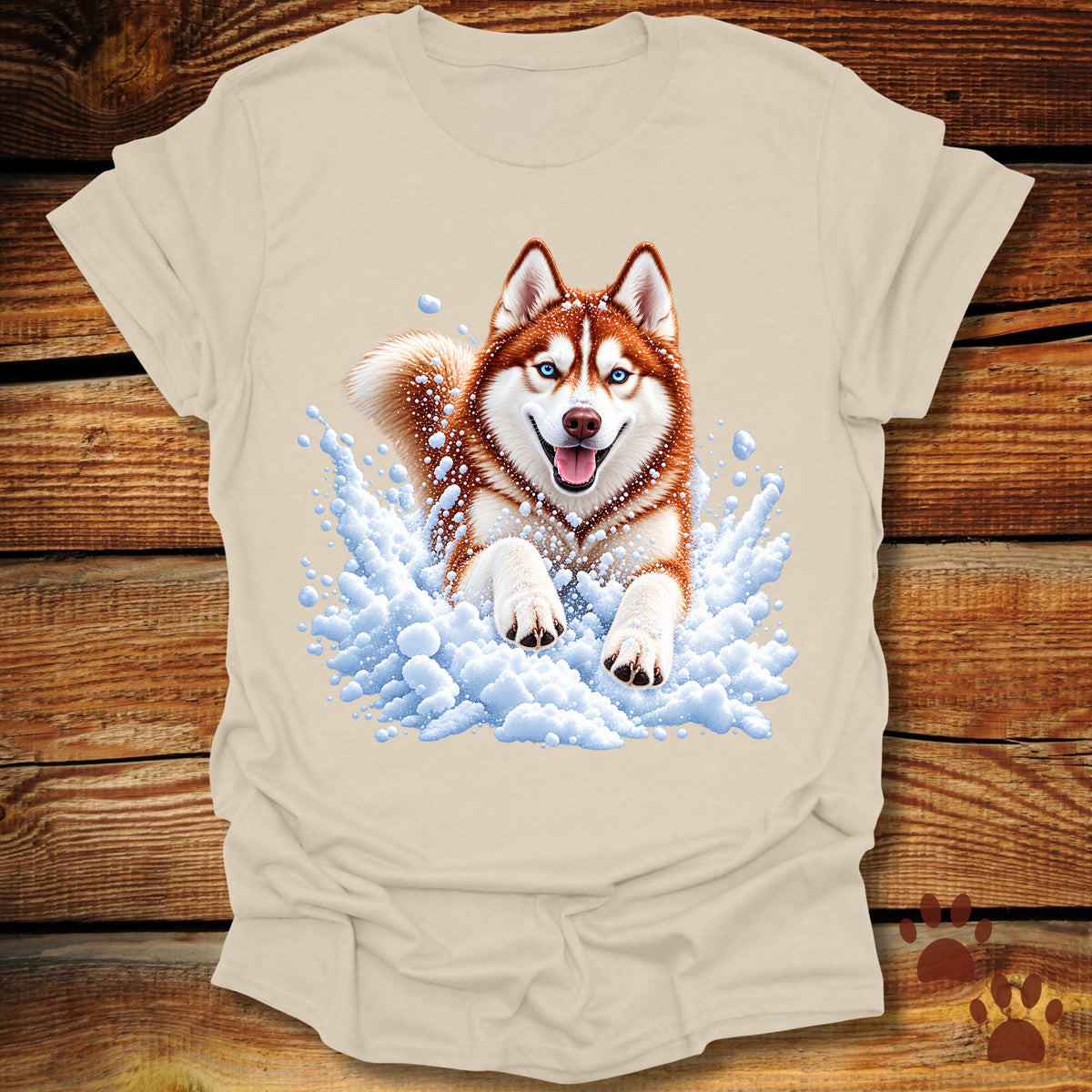 Red Husky Snow Day T-Shirt