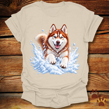 Red Husky Snow Day T-Shirt