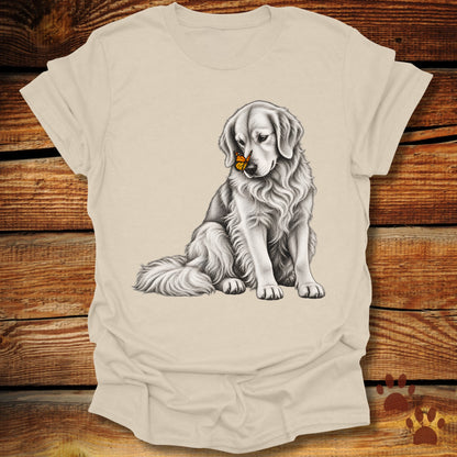 Golden Retriever with Butterfly on Nose T-Shirt