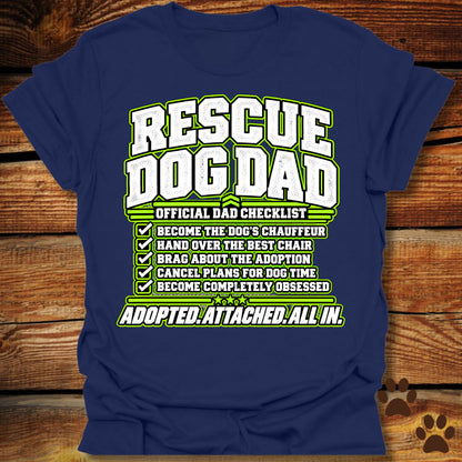 Rescue Dog Dad: Official Dad Checklist T-Shirt