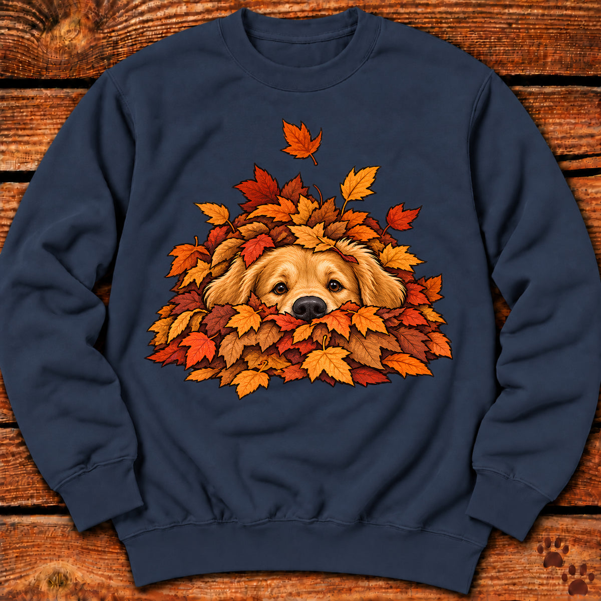 Golden Retriever Leaf Pile Crewneck