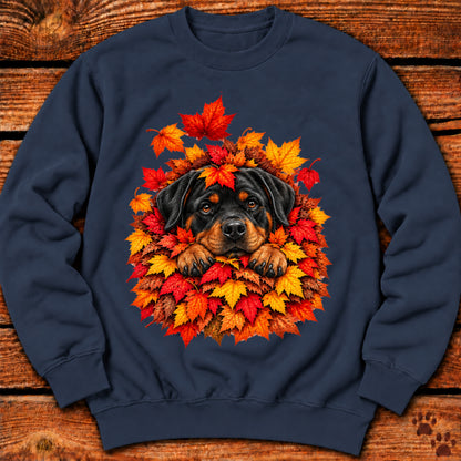 Rottweiler Leaf Pile Sweatshirt