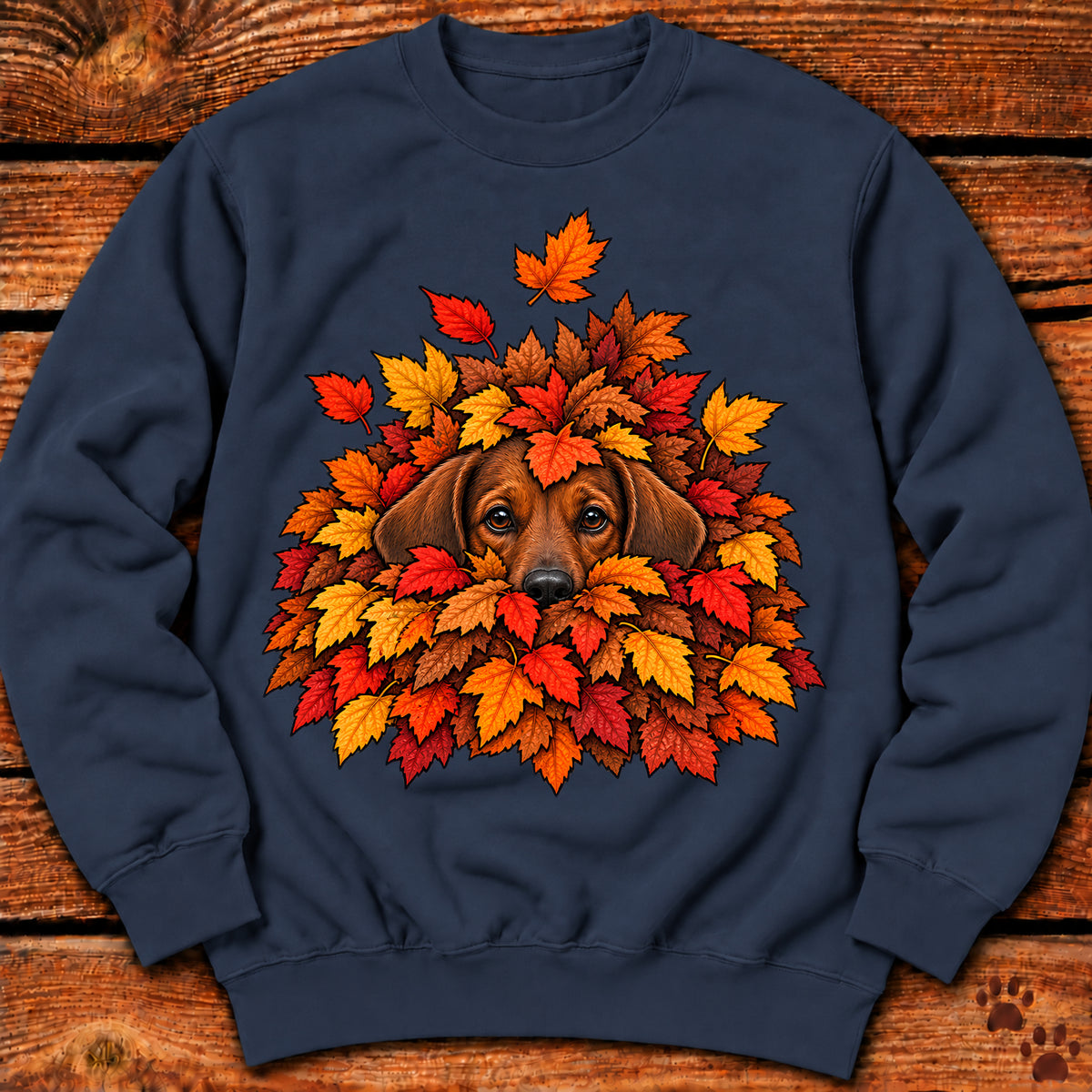 Dachshund Leaf Pile Crewneck