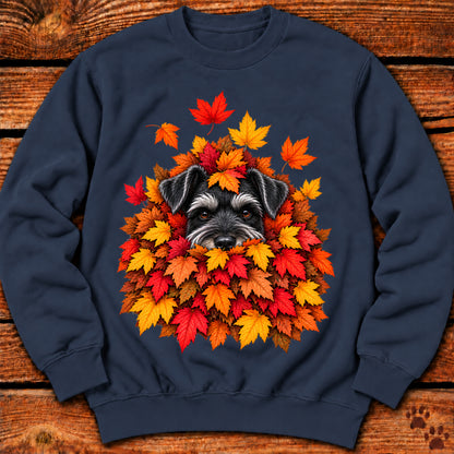 Schnauzer Leaf Pile Crewneck