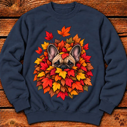 French (Frenchie) Bulldog Leaf Pile Crewneck