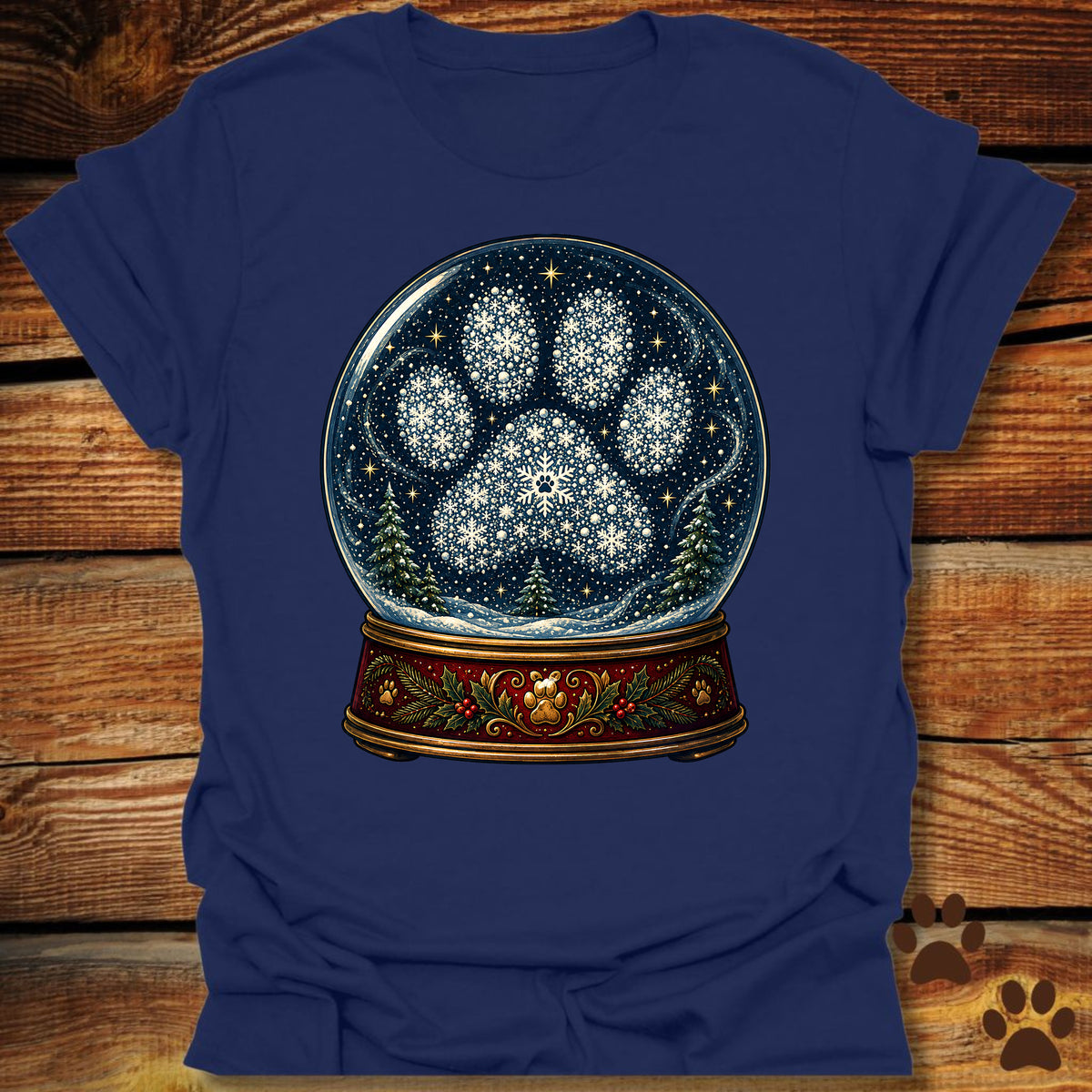 Dog Paw Snow Globe T-Shirt