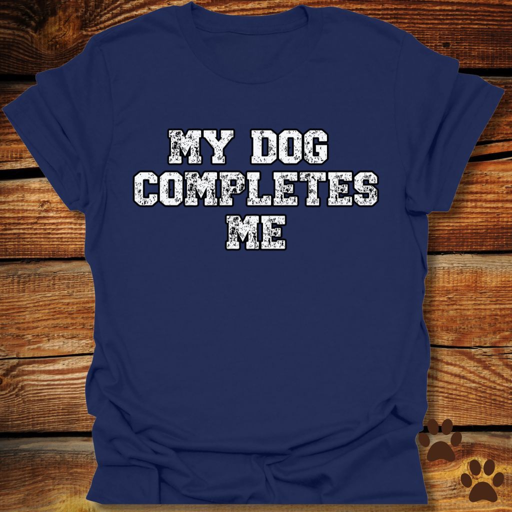 My Dog Completes Me Retro-Style Shirt