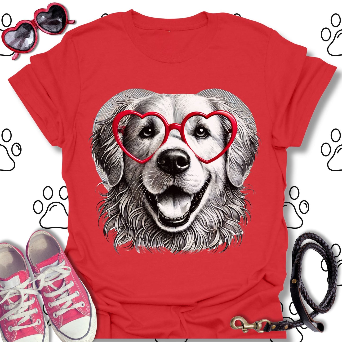 Golden Retriever Valentine T-Shirt