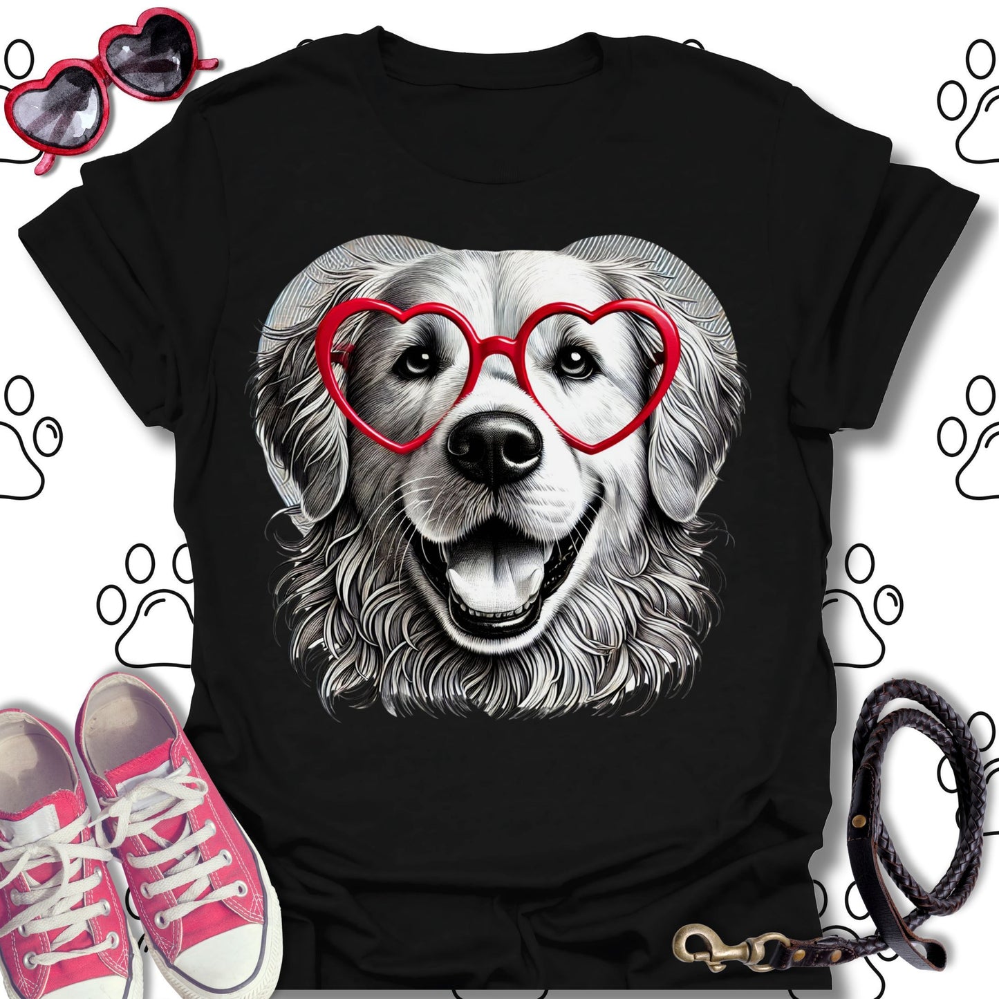 Golden Retriever Valentine T-Shirt