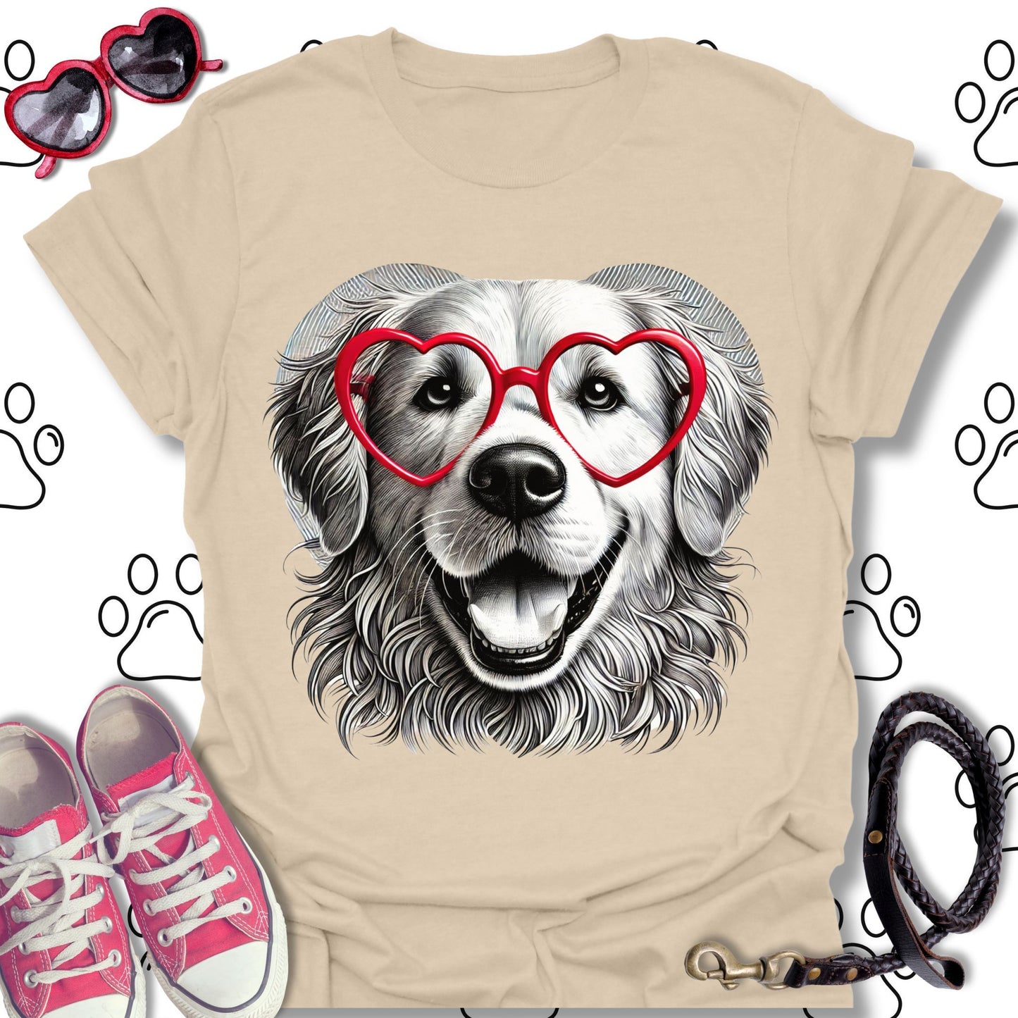 Golden Retriever Valentine T-Shirt