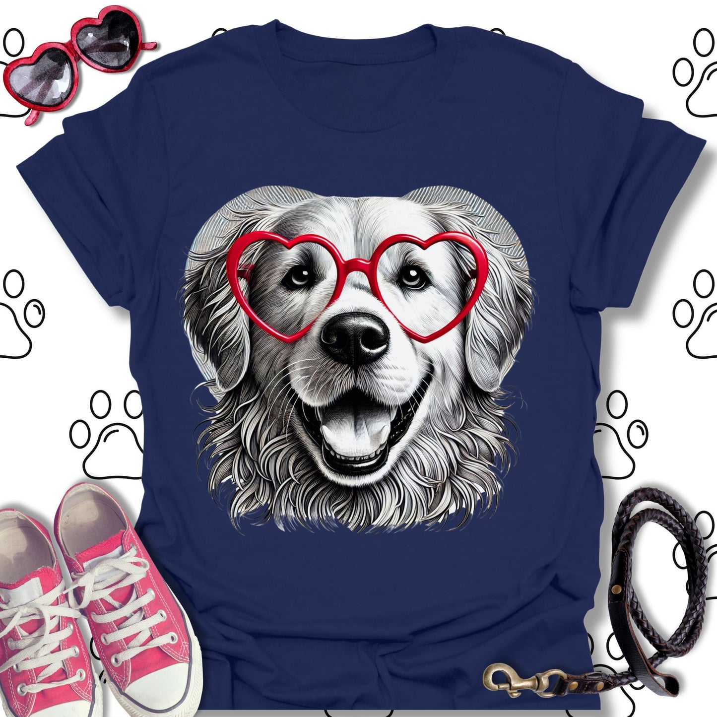 Golden Retriever Valentine T-Shirt