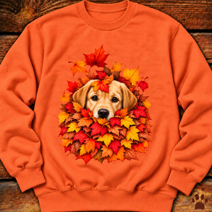 Yellow Labrador Retriever Leaf Pile Crewneck