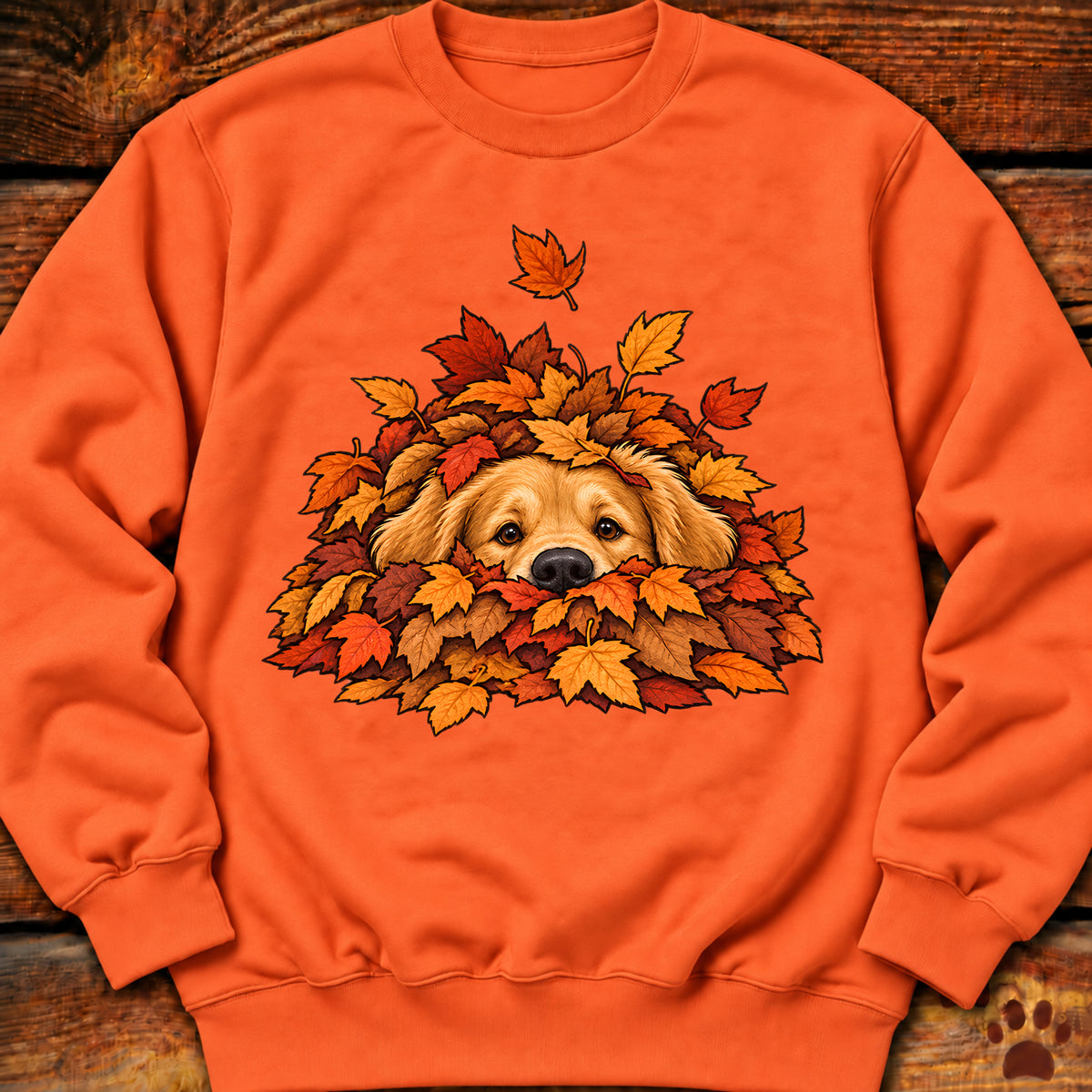 Golden Retriever Leaf Pile Crewneck