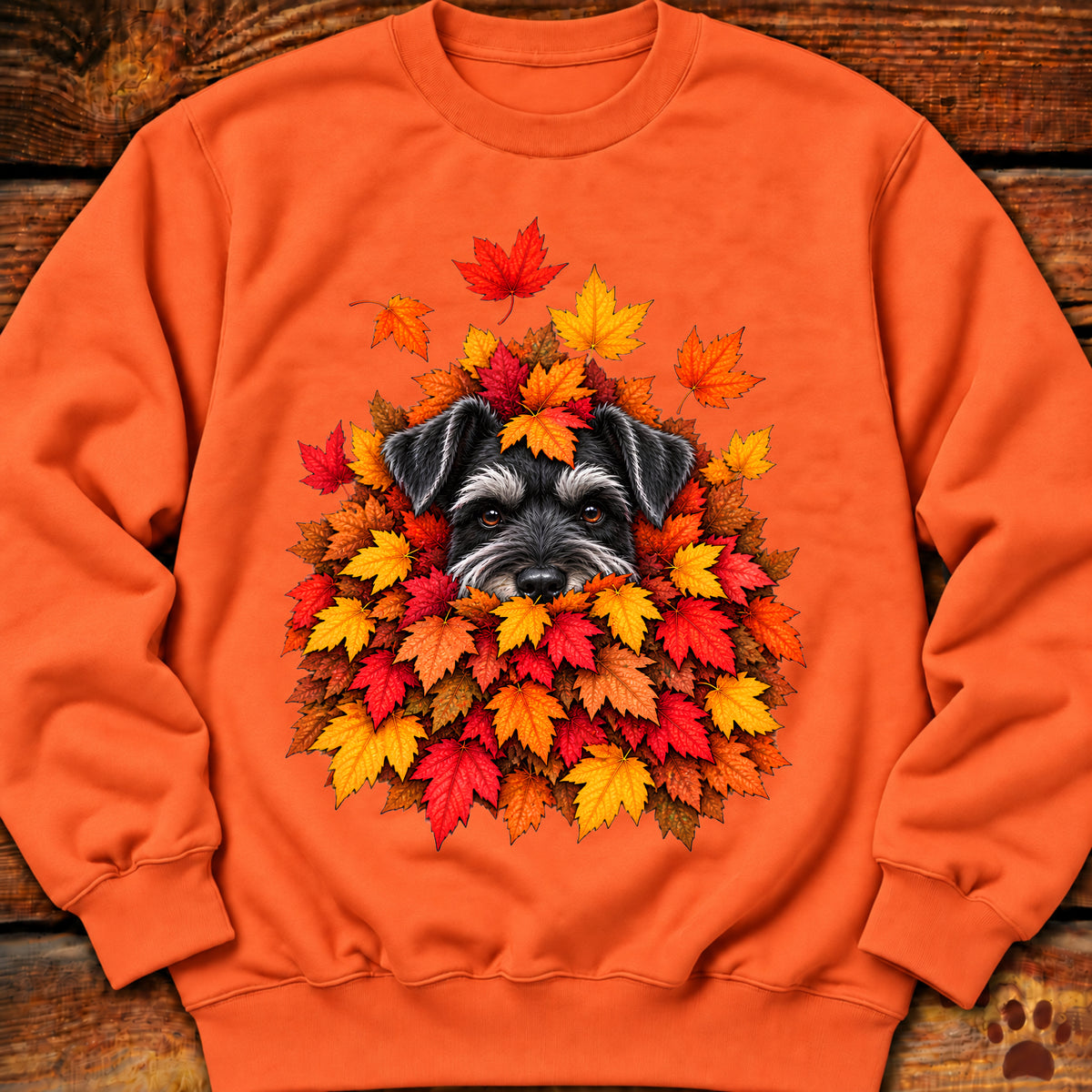 Schnauzer Leaf Pile Crewneck
