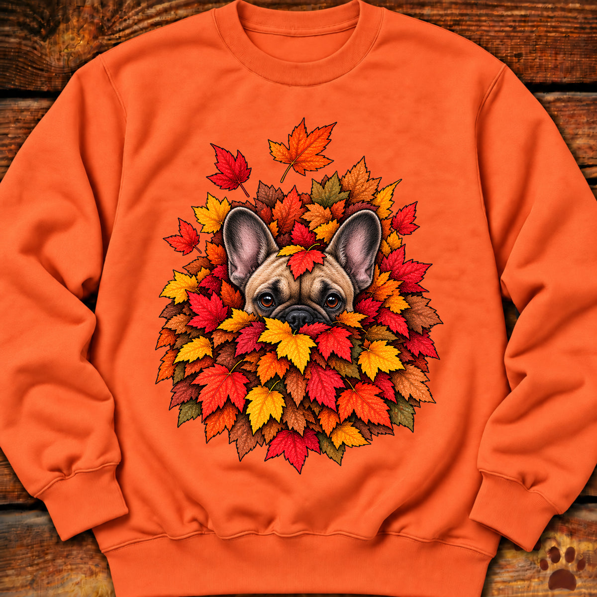 French (Frenchie) Bulldog Leaf Pile Crewneck