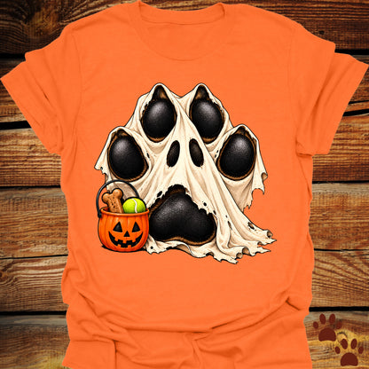 Ghost Paw Print Halloween T-Shirt