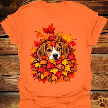 Beagle Leaf Pile T-Shirt - Front & Back Print